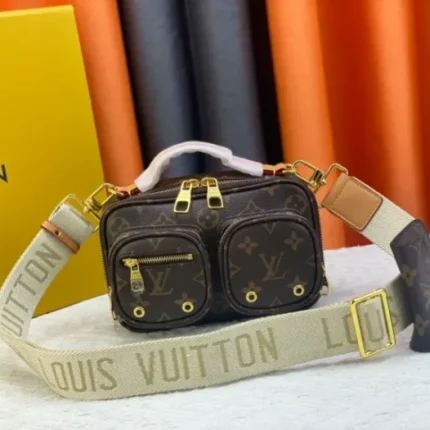 L collection Monogram Brown Crossbody Bag For women